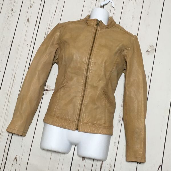 Simplicite/シンプリシテェ★ヤギ革/ゴートレザーライダースジャケット【36(Women's size -S程度/ブラウン/茶】◆F36拍卖