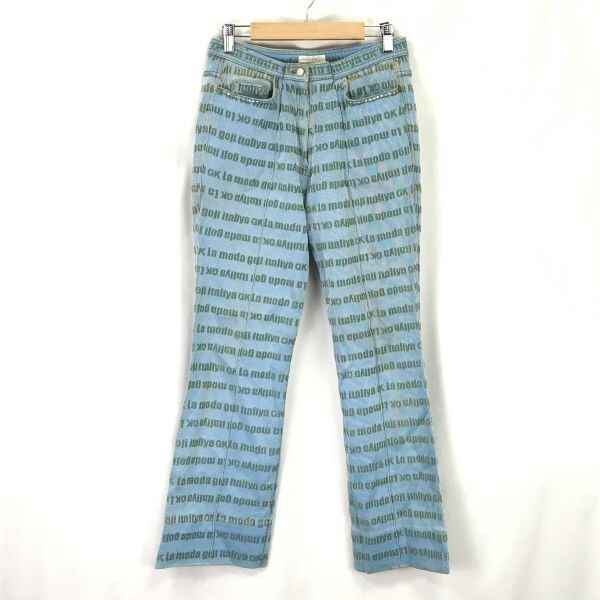 Vintage/伊太利屋/イタリヤ★総柄/デニムパンツ/ジーンズ【11/women’s size -L/股下68cm】Pants/Trousers◆BH91拍卖