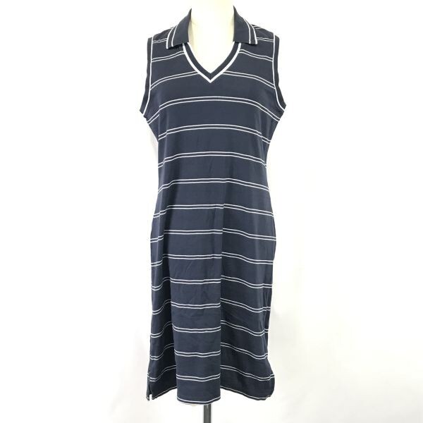 346/ブルックスブラザーズ/Brooks Brothers★ノースリーブワンピース【レディースS/紺×白/ボーダー柄】春夏/Tops/shirts/Dress◆cBH597拍卖