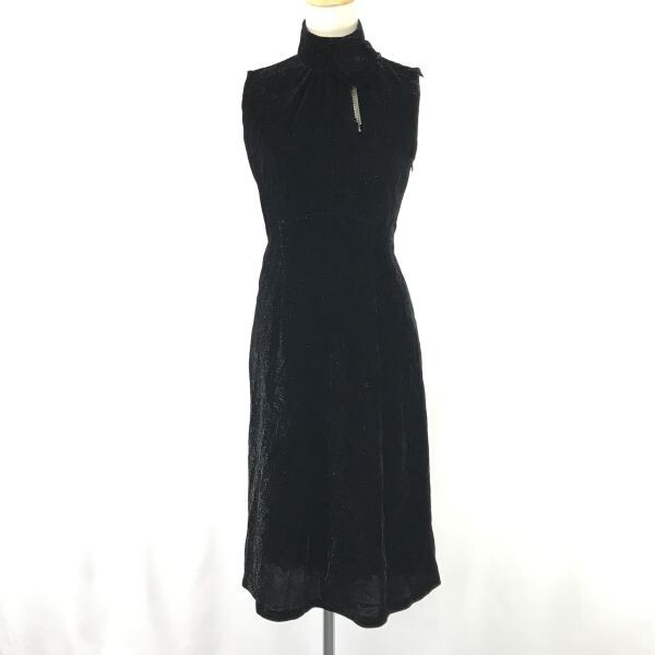 組曲プリエ/KUMIKYOKU PRIER★ノースリーブワンピース/パーティードレス/ハイネック【3/レディースL/黒/black】ラメ生地/Dress◆cBH844拍卖