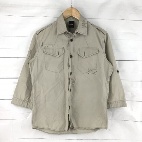 ルパート EDGE★七分袖ウエスタンシャツ/春夏ジャケット【サイズ2/S-M程度/グレー】メンズ/コットン100%◆BA129拍卖