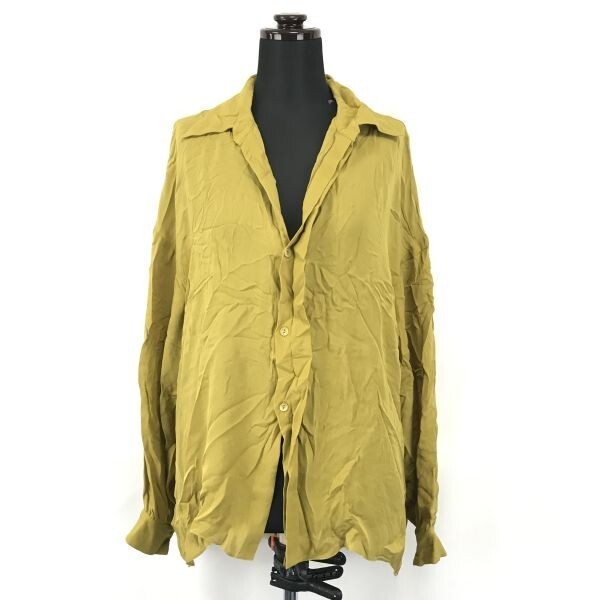 Made in Italy★Kristina ti クリスティーナティ★100%シルク/長袖シャツ【Women's size-S/黄色/Yellow】Tops/Shirts◆BG935拍卖