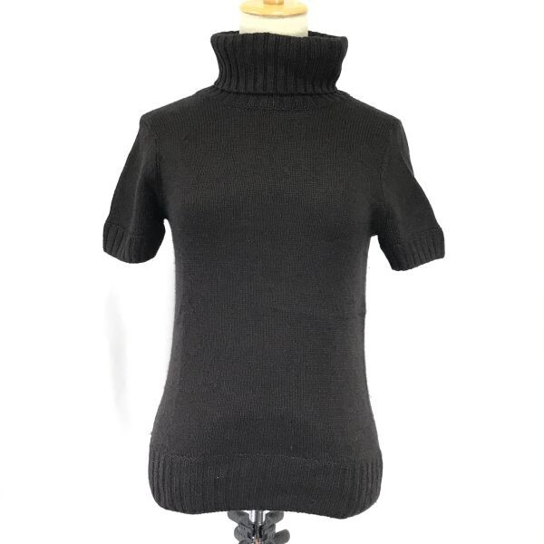 マイケルコース/MICHAEL KORS★シルク×カシミヤ/半袖/タートルネックセーター【4/レディースS-M/濃茶/dark brown】Tops◆cBH442拍卖