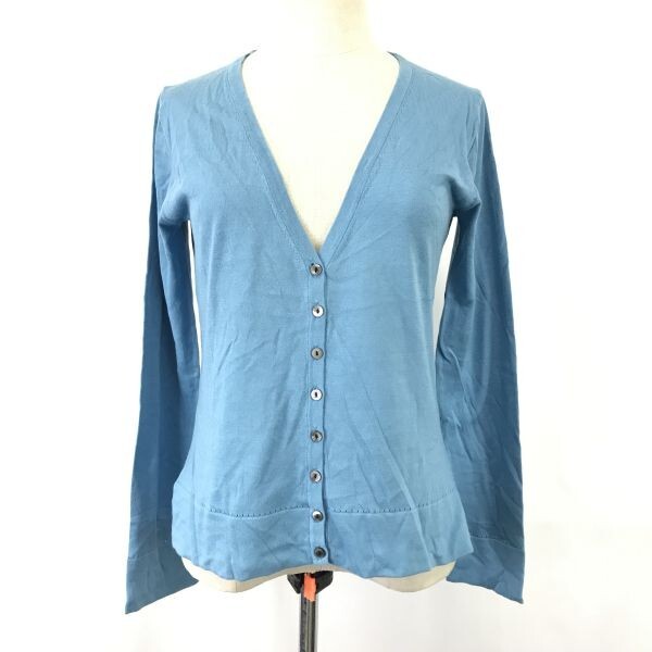 イタリア製★ESTNATION/エストネーション★長袖カーディガン【レディース38/lightblue/青】コットン/Tops/Shirts◆cBH719拍卖
