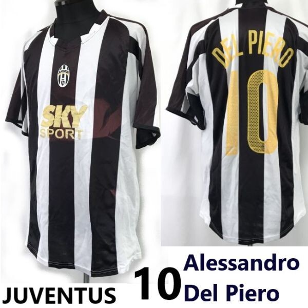 04-05/JUVENTUS/ユベントス★10/デルピエロ/Alessandro Del Piero/ユニフォーム【メンズL程度】サッカー/半袖Tシャツ/Tops/Shirts◆SBH863拍卖