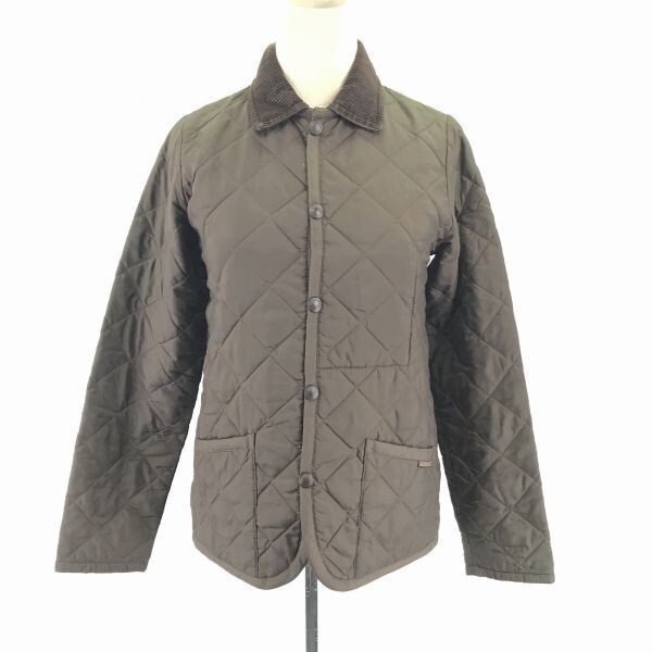 イングランド製★LAVENHAM★ナイロン/キルティング中綿ジャケット【34/Women's size -S/茶】襟コーデュロイ/ラベンハム◆BC324拍卖