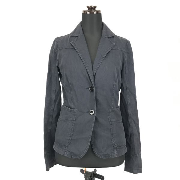 イタリア製★ARMANI JEANS★デニム/テーラードジャケット【レディースM/38/紺/ネイビー】◆senBG867拍卖