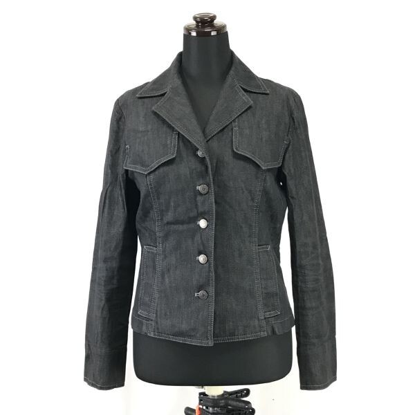 MOGA/モガ★シルク14%混/高級デニムジャケット【women’s size -2/M/グレー/gray】SILK/Jackets/Jumpers◆zBH290拍卖