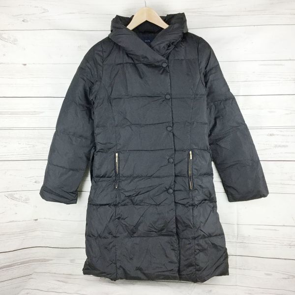 120th限定品★SHIPS×limontaコラボ★高比率90%ダウンコート/ジャケット【38/女性-M/黒】ボリューム襟/腰ひも付/シップス×リモンタ◆3i02拍卖