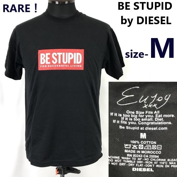 レア/美品★BE STUPID by DIESEL★半袖Tシャツ【メンズM/black/黒】コットン/Tops/Shirts◆cBH837拍卖