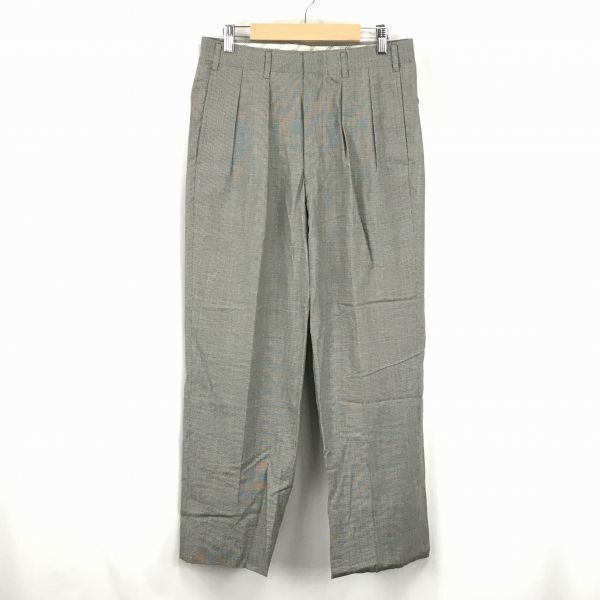 三陽商会/日本製★バーバリー★絹/シルク混/高級ツータックパンツ【メンズW76/股下71cm/グレー】スラックス/Made in Japan◆BF987拍卖
