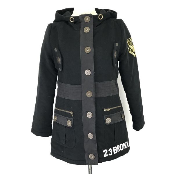 23 BRONX US ARMY★TYPE B-7/ミリタリーコート/フーディーブルゾン/アウター/ジャケット【レディースF/黒】フライトジャケット◆cBH464拍卖