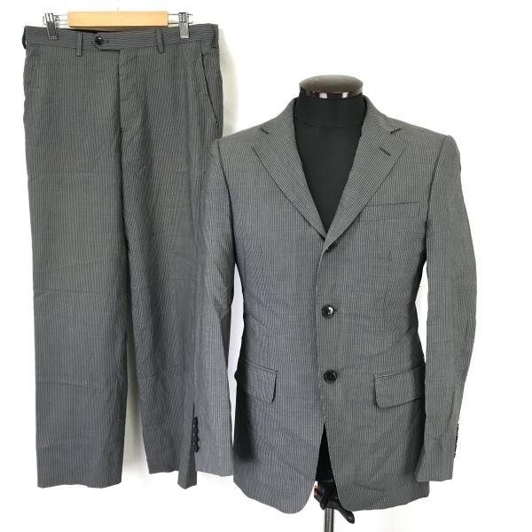 インへイルエクスへイル/INHALE EXHALE★上下セットアップ/春夏シングルスーツ【サイズ36/S程度/グレー/gray/ストライプ】jacket◆zBH553拍卖