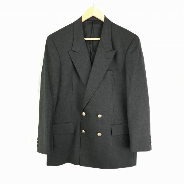 スタンリー ブラッカー/STANLEY BLACKER★ウール100%/ダブルテーラードジャケット【A6/Mens size -L相当/ダークグレー】内ポケット◆BC246W拍卖