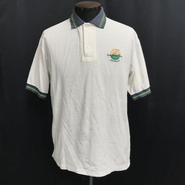 オーストラリア製/Vintage★SPORTE LEISURE/スポルテレジャー★半袖ポロシャツ【メンズM/white/白】Tops/Shirts◆cBH763拍卖