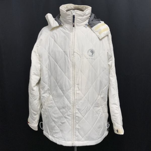 タウン&カントリー/T&C SURF DESIGNS★着脱フード付き/キルティング中綿ジャケット【メンズM/白】ブルゾン/アウター/Jumper◆cBH755拍卖