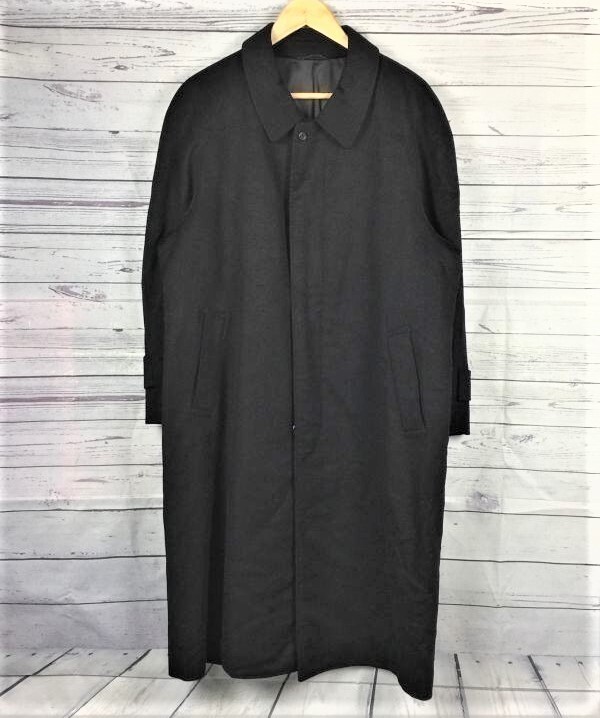 カシミア100%/最高級ステンカラーコート/アウター【94/A6/紺/ダークネイビー】比翼仕立て/シングル/メンズ/ビジネス◆BA153-A拍卖