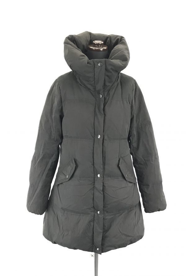 BEAMS★フルダブルジップ/高比率90%ダウンコート/アウター【Women's size-0/S/黒】ボリュームカラー/ビームスハート◆BC16L拍卖
