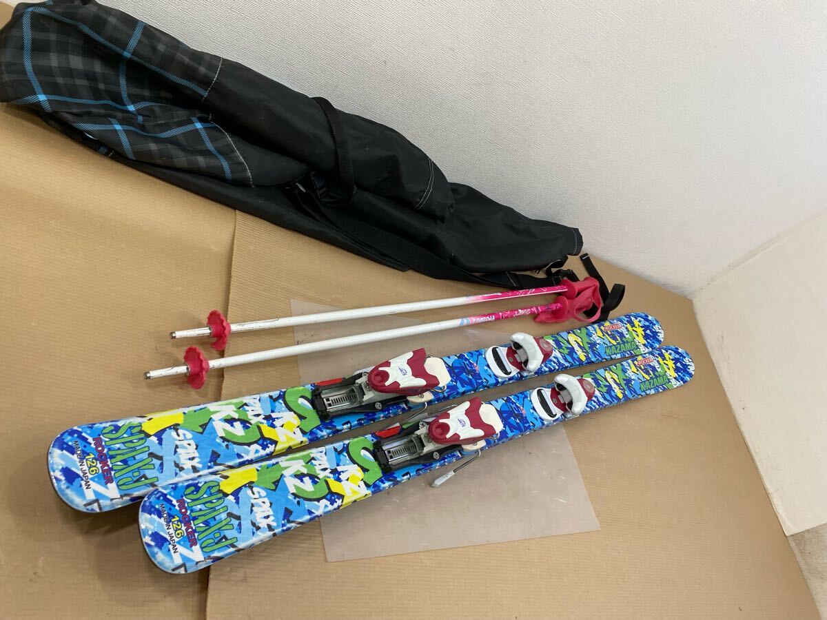 KAZAMA SPAX-J ROCKER 126cmスキー板 子供用 ジュニア拍卖