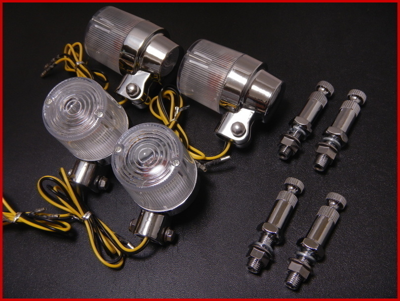 送料込み ヨーロピアンウインカー クリア/メッキ●CGC300南海GS400GT380GSX400EザリGS750ERG250GSX250EゴキGT750インパルス拍卖