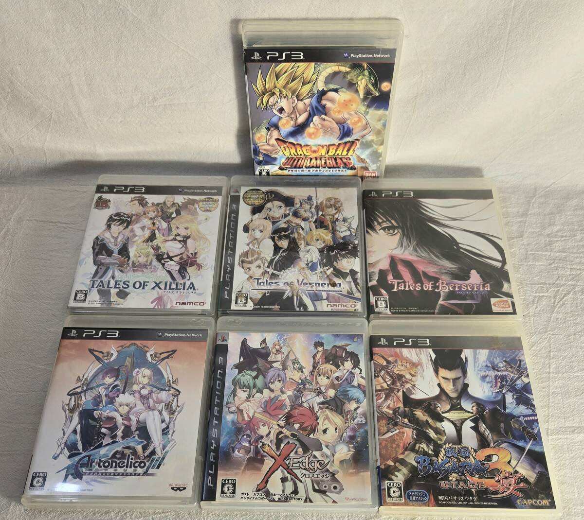 ★動作確認済・まとめ売り★ PS3 ソフト7本セット テイルズ/ドラゴンボール/アルトネリコ/戦国BASARA/Xエッジ 他拍卖