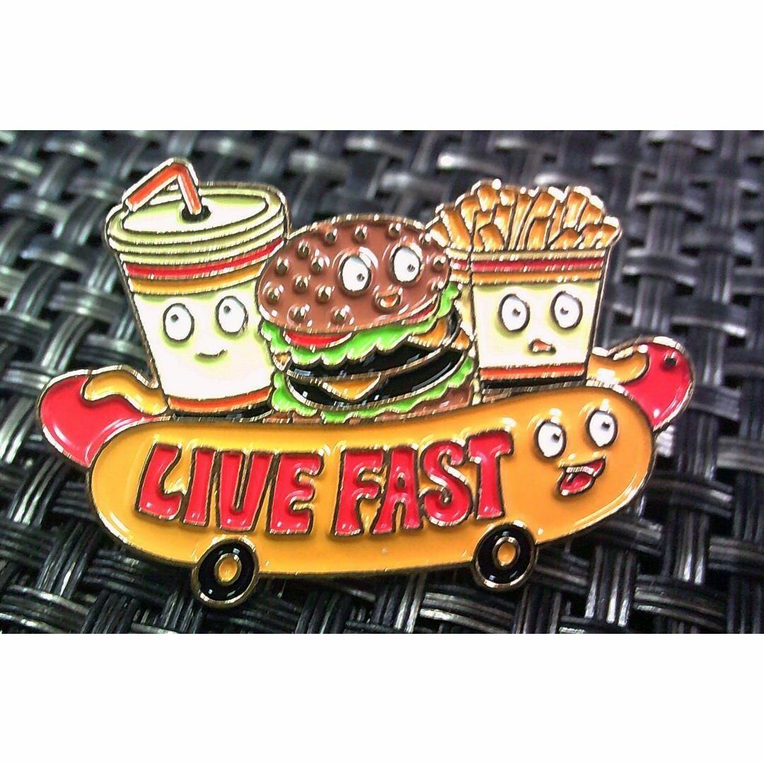 《萌軽食US車》『 ハンバーガー ソーセージ ポテト』■ 激渋ファーストフード fast food ピンバッジ■アメリカ  ベースボール 野球場拍卖