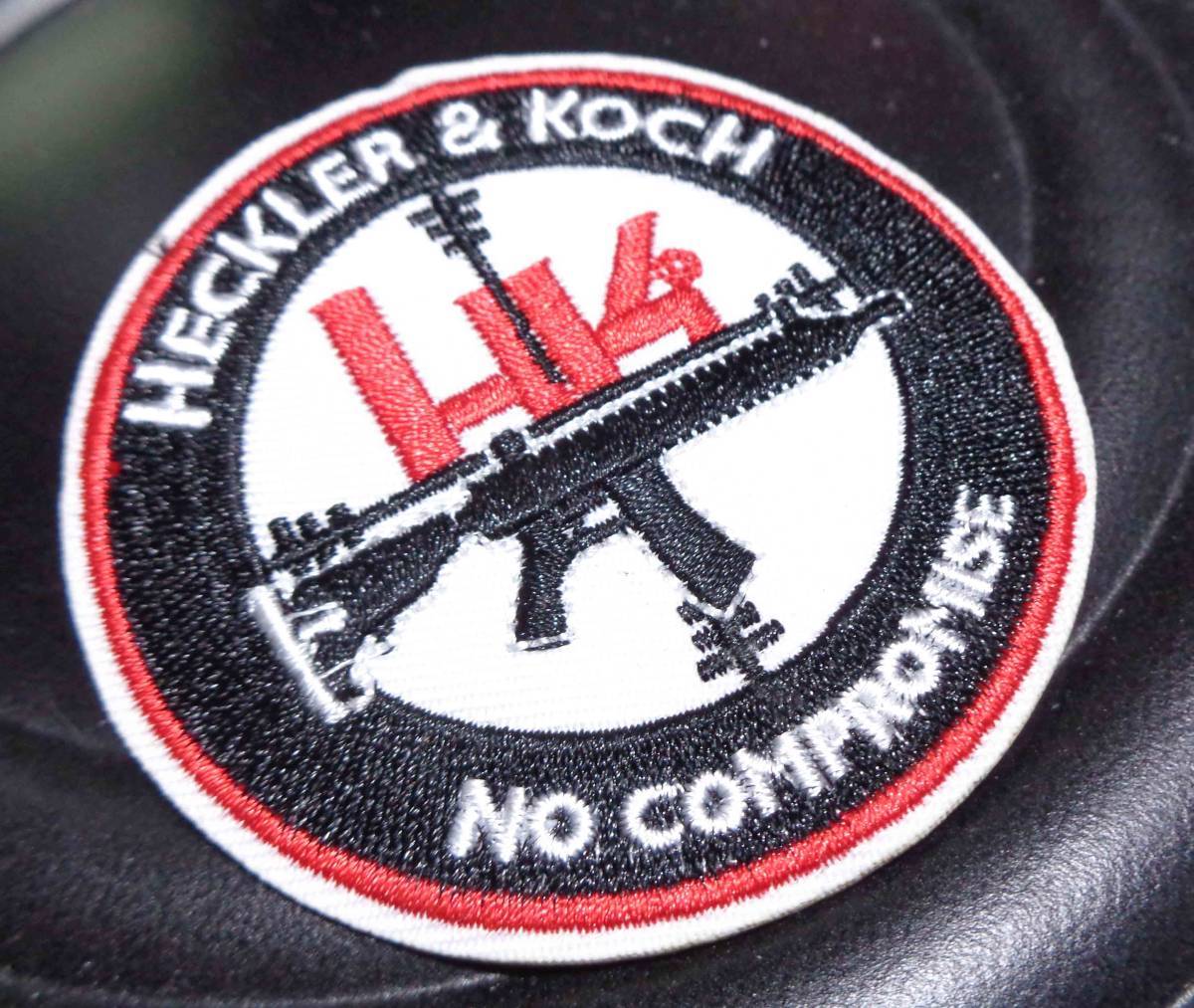 円型■白黒赤◆新品ヘッケラー&コッホHeckler & Koch  HKドイツ 激シブ  自動小銃 標的ワッペン(刺繍パッチ)サバゲー/ミリタリー拍卖