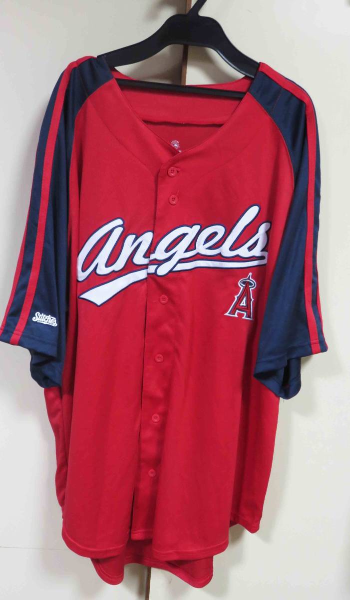 海外M赤■STICHES■MLBロサンゼルス・エンゼルスLos Angeles Angels刺繍ユニフォーム■ベースボール■野球◎メジャーリーグ ◆応援 観戦拍卖