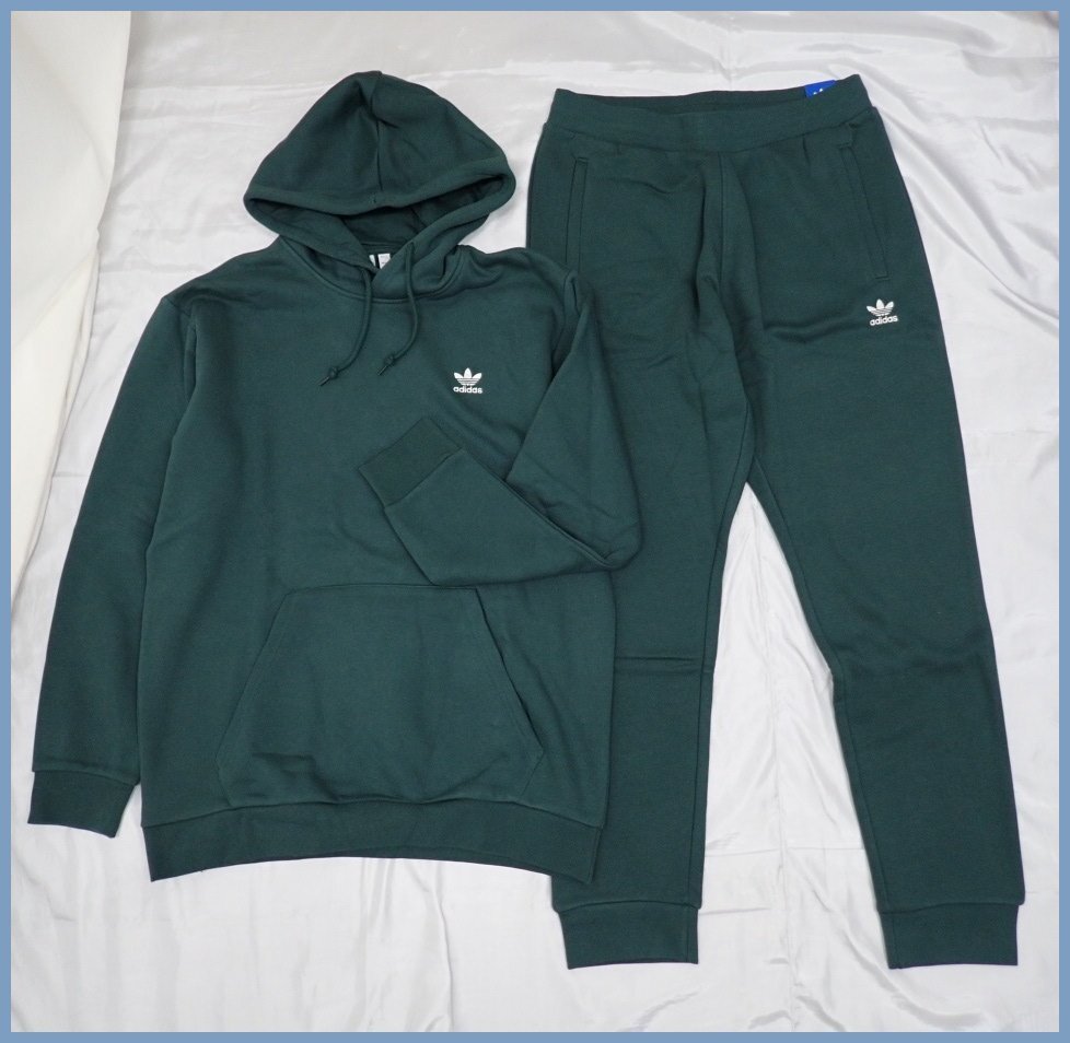 ★未使用 アディダスオリジナルス アディカラー エッセンシャルズ トレフォイルパーカー + パンツ メンズ3XL/ミネラルグリーン&1743500470拍卖