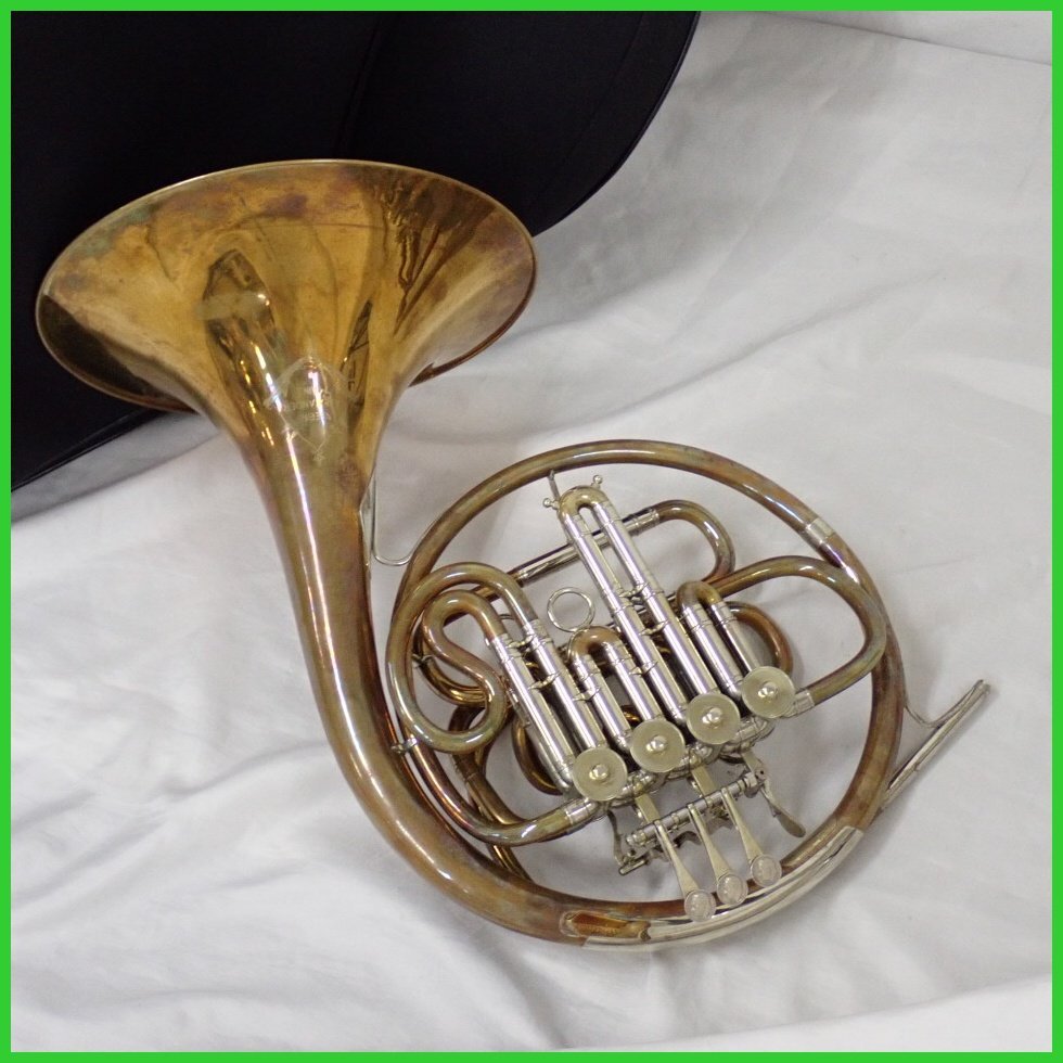 ★Alexander/アレキサンダー セミダブルホルン ノーラッカー/ゴールド/ケース付き/金管楽器/ヴィンテージ&2134600001拍卖