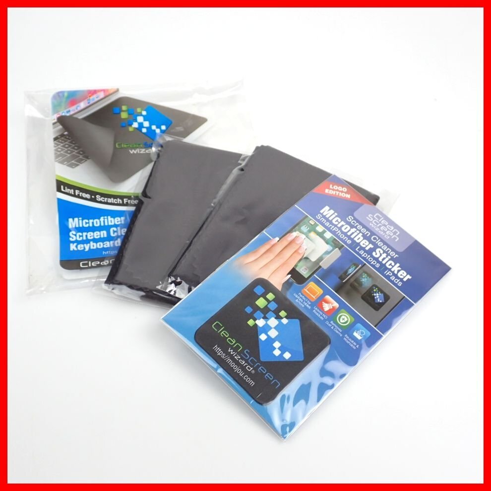 ★内袋未開封 CLEAN SCREEN WIZARD製 14インチPC用 マイクロファイバー 画面クリーナー&キーボード保護クロスカバー 2枚セット&2161600067拍卖