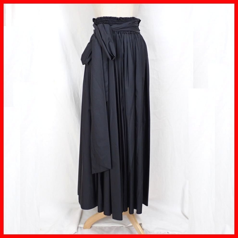 ★未使用 ダブルスタンダードクロージング タフタボリューム マキシ丈スカート 36/M~L相当/ブラック/タグ付き&2163800016拍卖