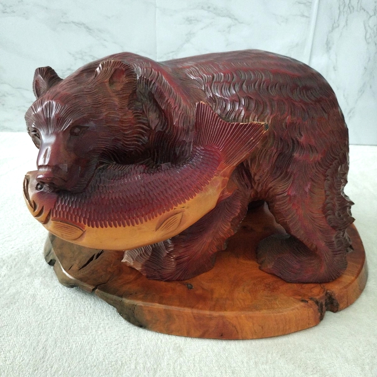 木彫りの熊 木彫り クマ 置物 民芸品 熊 彫刻 オブジェ インテリア拍卖