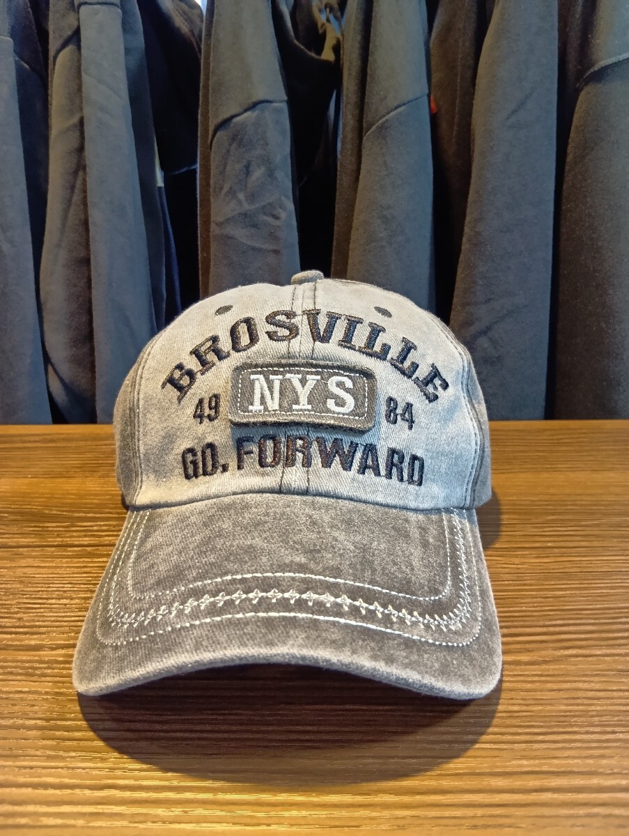 即決 新品 送料無料 NYS ニューヨーク ストリート系 キャップ BROSVILLE クラッシュ レトロ アンティーク ダメージウオッシュ拍卖