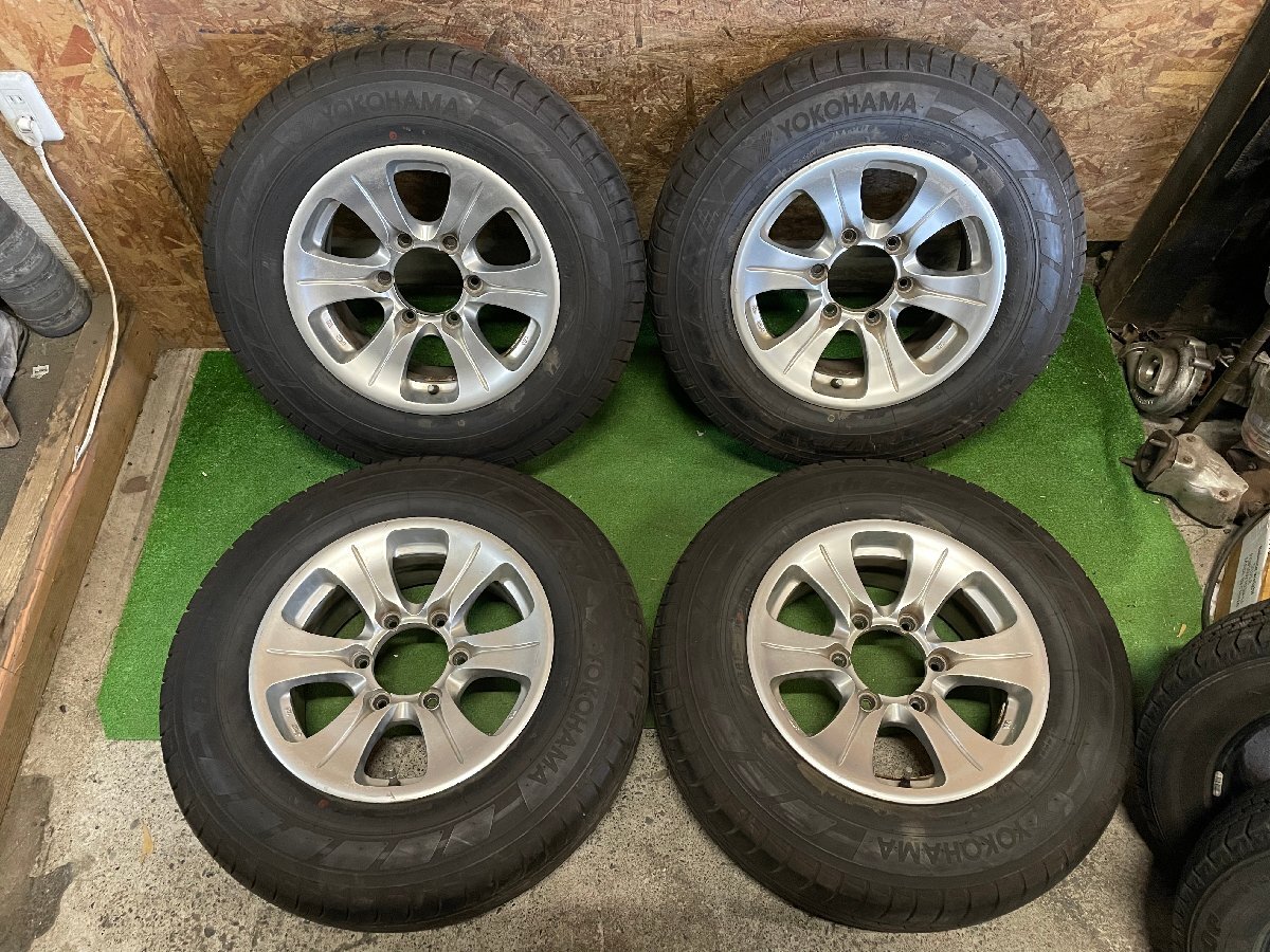 MUD CLIFF 15インチ 6.5J +28 195/80R15 107/105Q LT YOKOHAMA BluEarth-Van RY55 夏タイヤ タイヤホイール 4本セット H17拍卖