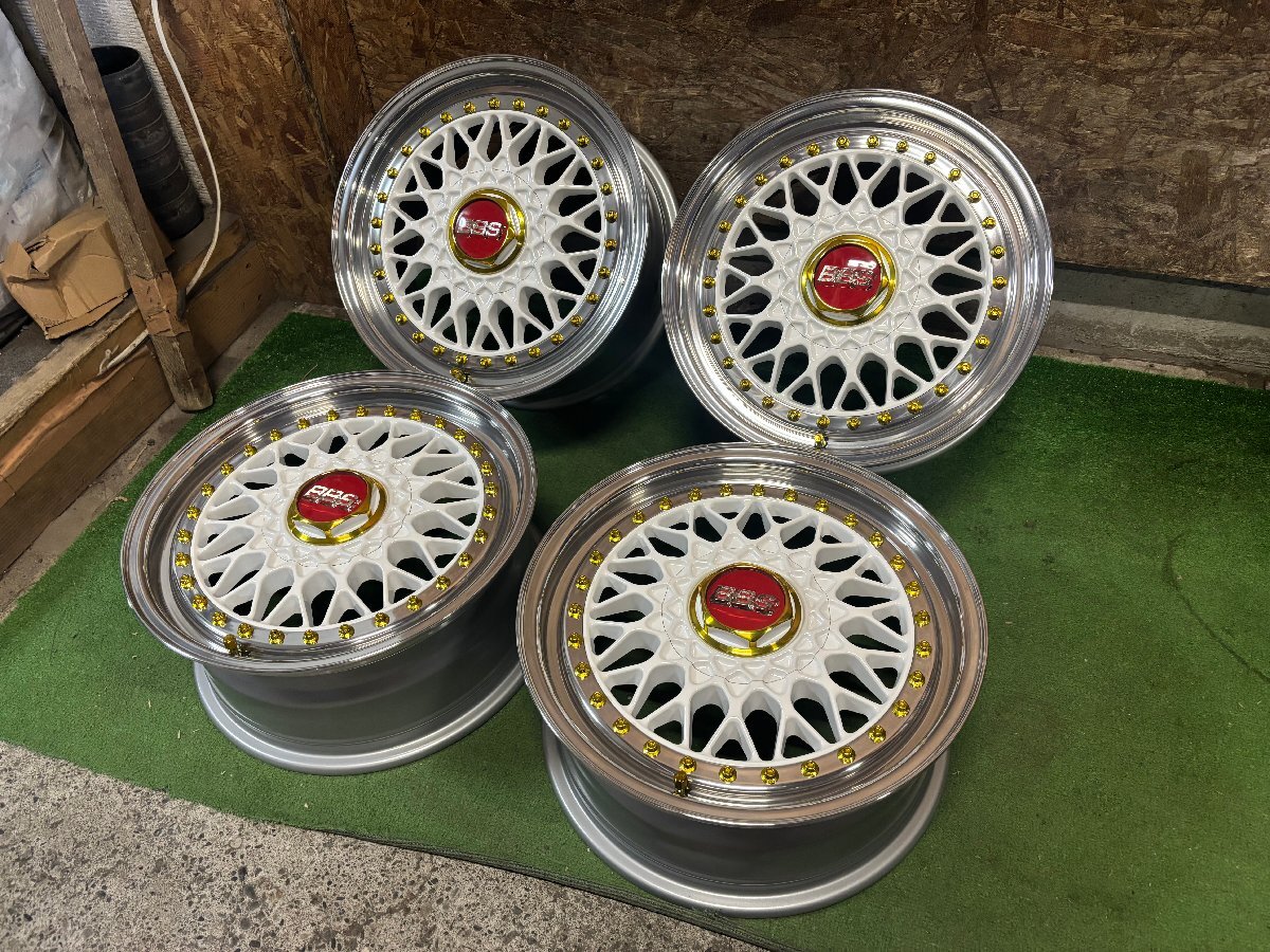 超美品 当時物 BBS RS033 15インチ 6.5J +34 PCD100 4H ホイール 4本セット H11拍卖