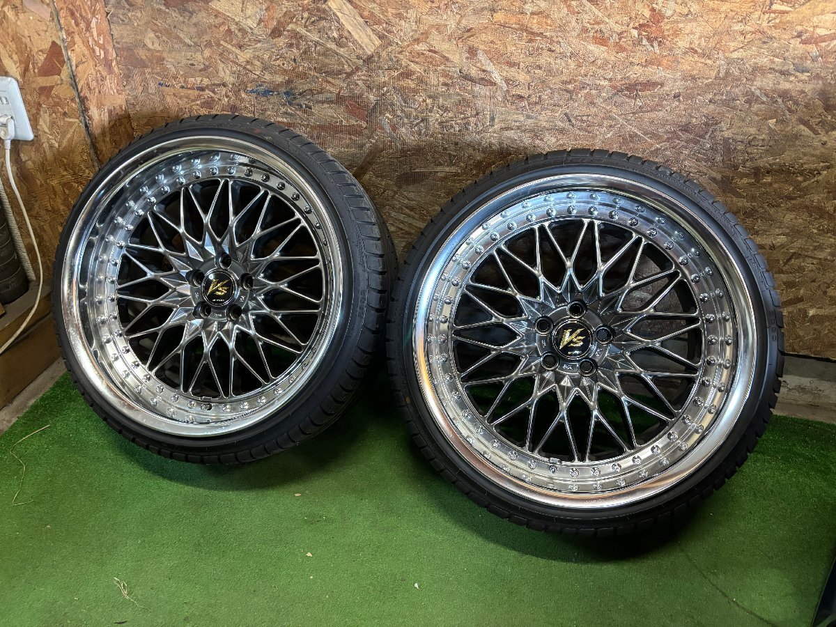 深リム WORK VS-XV 18インチ 9.5J -14 PCD100 5H 225/35ZR18 accelera PHI-R 2023年製 夏タイヤ タイヤホイール 2本セット H17拍卖