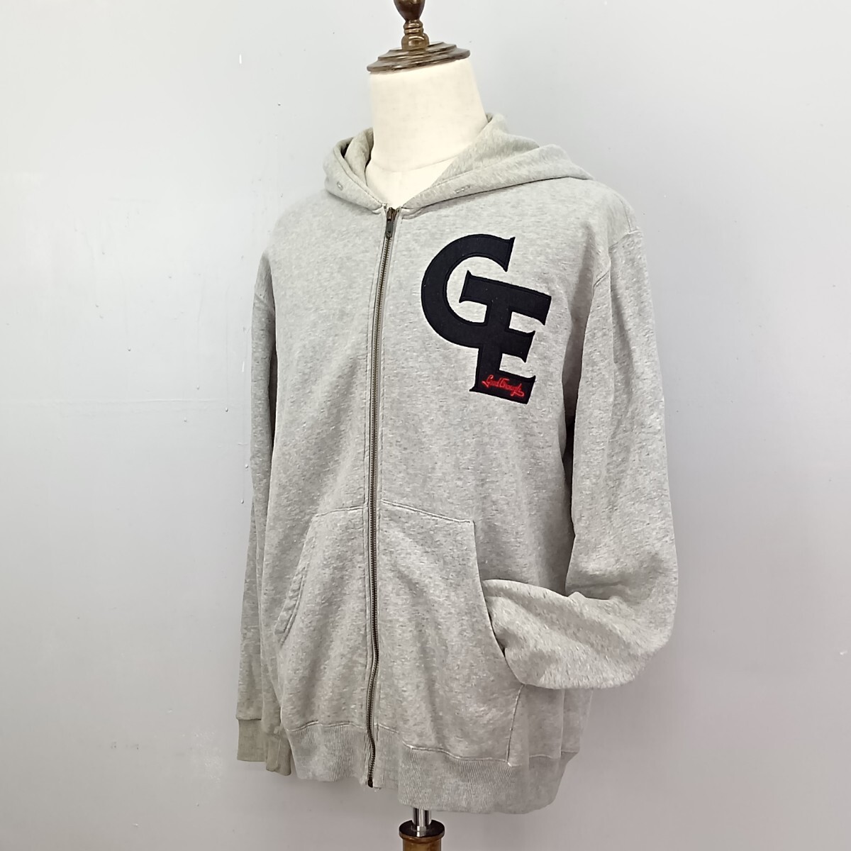 GOOD ENOUGH グッドイナフ パーカー ジップパーカー フーディー 長袖 グレー ロゴ トップス 60サイズ拍卖