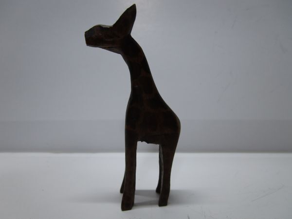 1970~80年代 ヴィンテージ プリミティブアート アフリカ民藝 木彫り キリン(親)のオブジェ拍卖