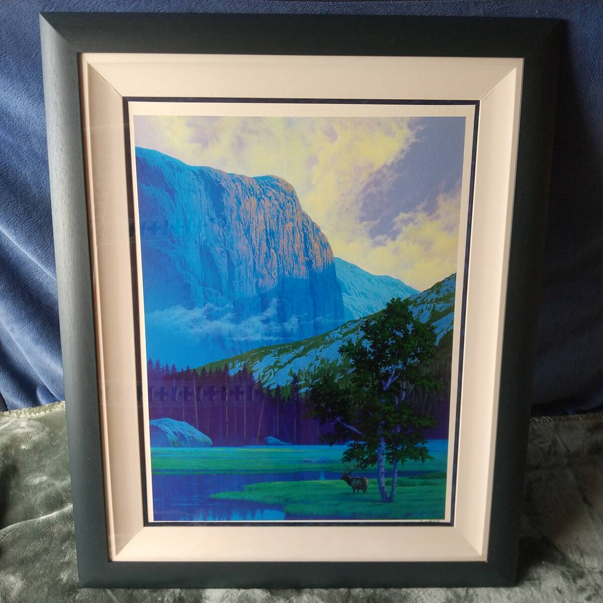 ジョウ・ナイトウ 内藤貞夫 シルクスクリーン 版画 エルク エディション 49/200 大作 裏書きサイン入り 現状渡し拍卖