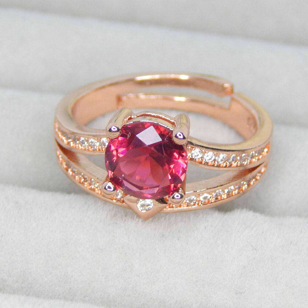 再入荷★残り1点★新品★極上の逸品 厳選 ジルコニア 約0.7ct CZルビーダイヤモンドリング Gold Plated レディース 限定 シルバー925 指輪拍卖