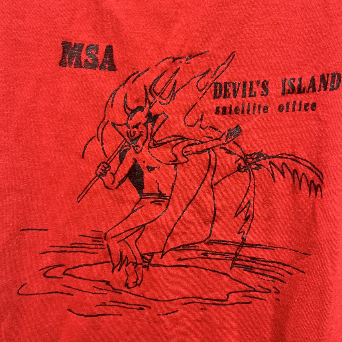 スペシャル!激レア!デビルプリント!ビンテージ70's後半〜80's前半 ヘインズTシャツ USA製 両面プリント拍卖