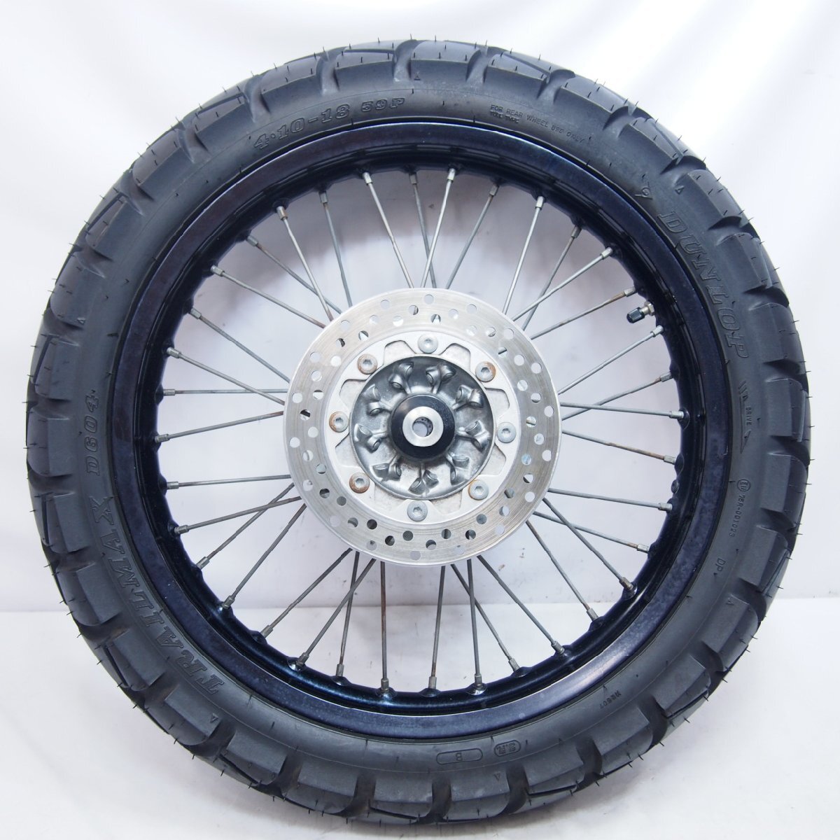 スーパーシェルパ純正リアホイール2.15×18J振れありKL250Gタイヤ溝あり05年外し97-07年拍卖