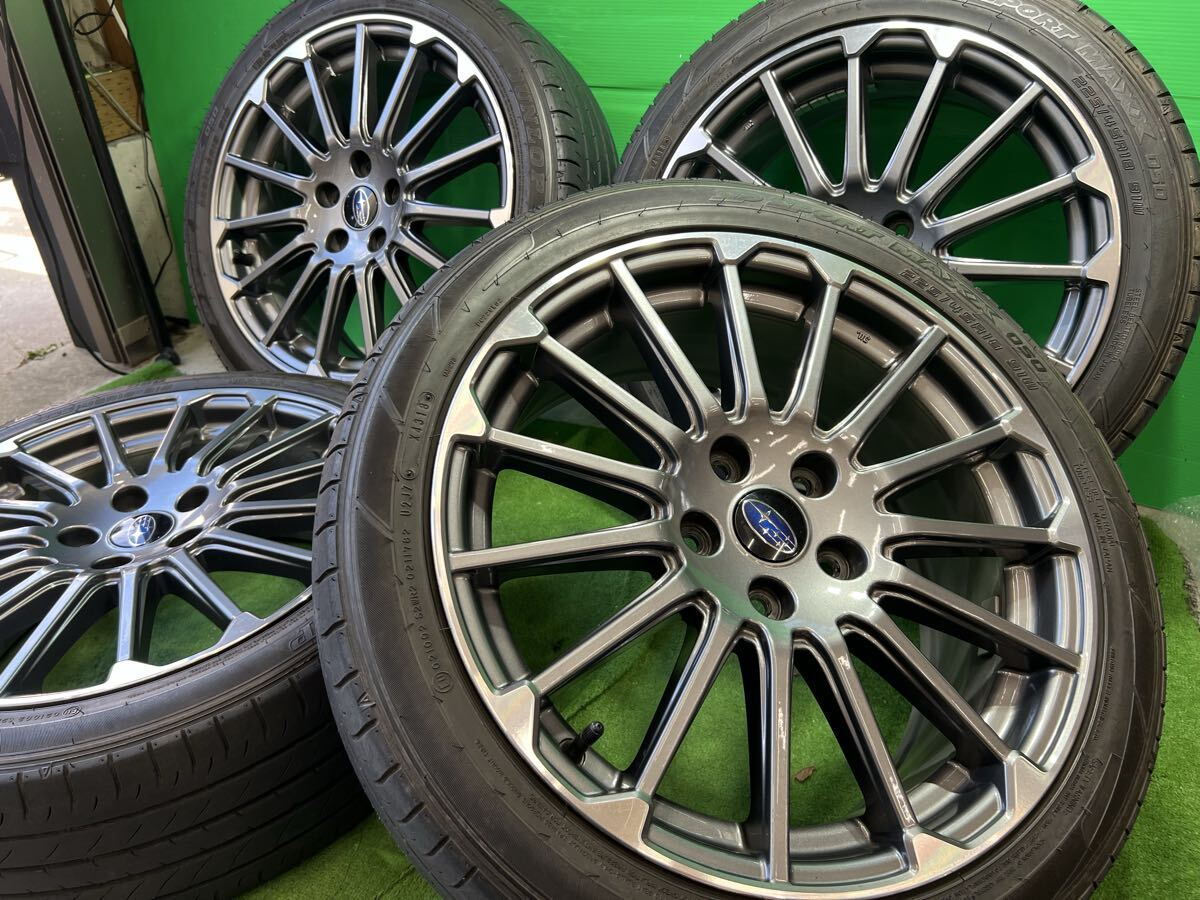 ★綺麗品★スバル★VM# レヴォーグSTI純正タイヤホイール 4本セット 7.5J×18+55 114.3-5H 2019年製造DUNLOP SP SPORT MAXX 225/45R18★拍卖