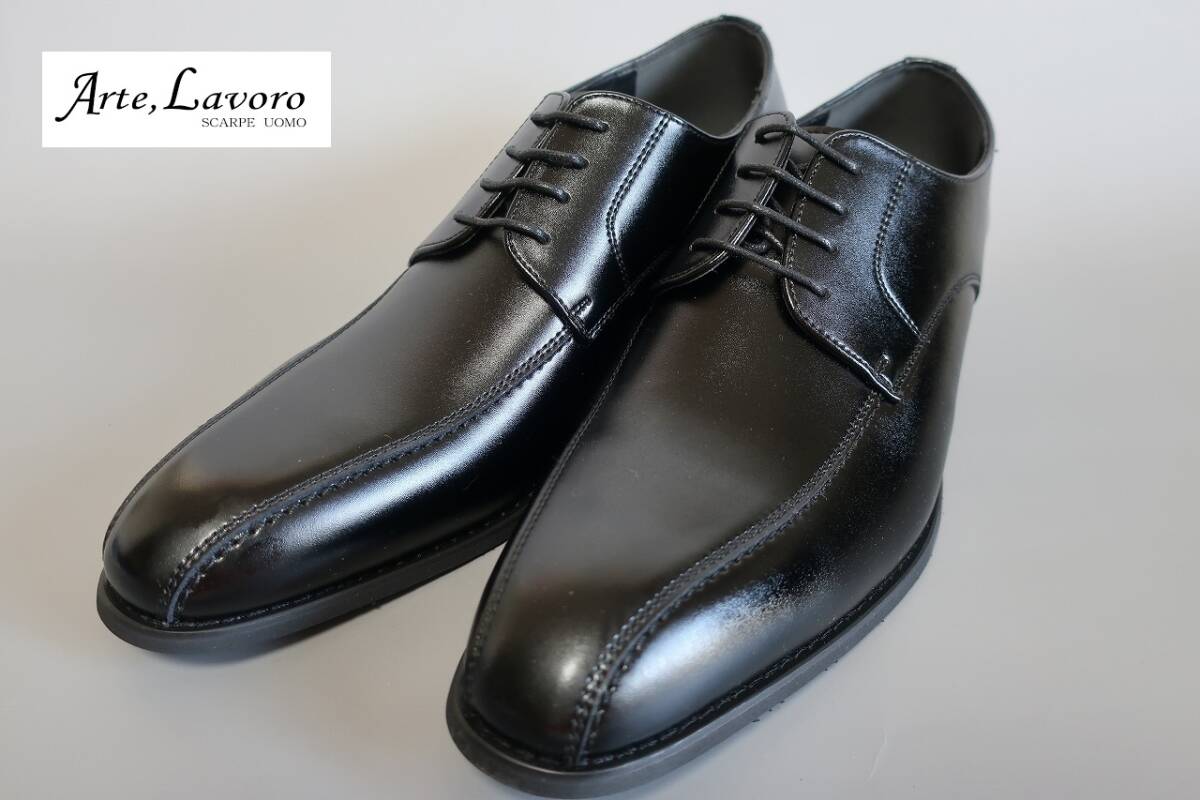 新品 本革 国産 制菌 消臭 給水 速乾 Arte Lavoro メンズ ビジネスシューズ AR-1001 黒 28.0cm拍卖
