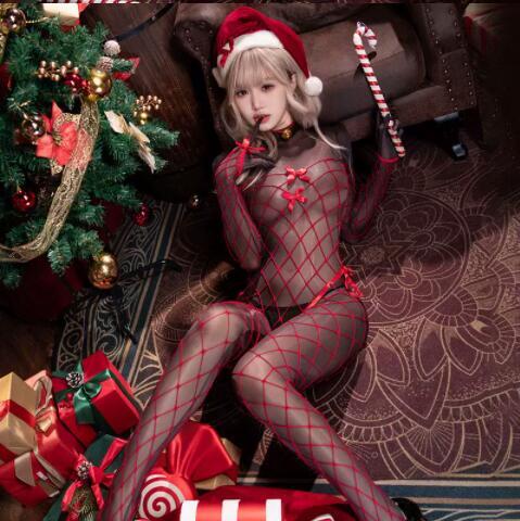 大人気フリーサイズ コスプレ サンタガール セクシー ベビードール インナー イベント ランジェリー ボディスーツ拍卖