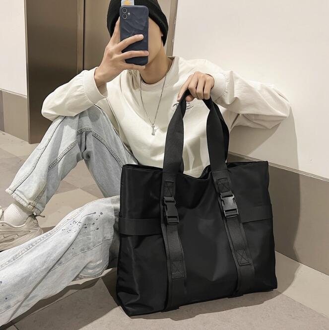 上質 トートバッグ 大きめ メンズ レディース バッグ 撥水 アウトドア キャンプ ジムバッグ ブラック 新品拍卖