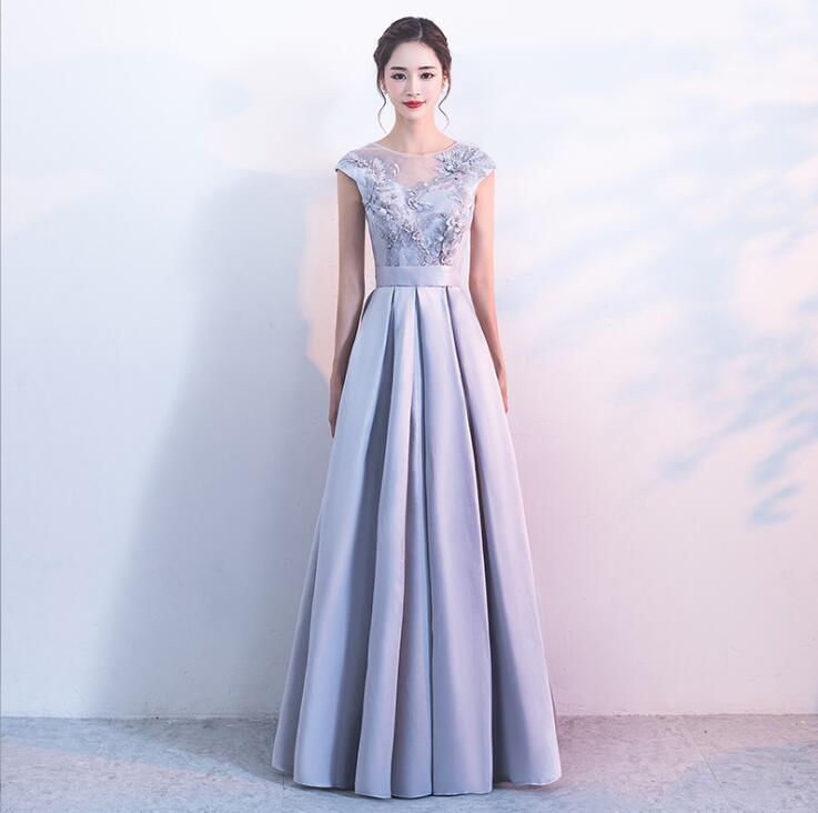 新入荷イベント 結婚式 二次会 演奏会 発表会 11号(L) フォ-マル 刺繍 サテン ロング丈 ドレス拍卖