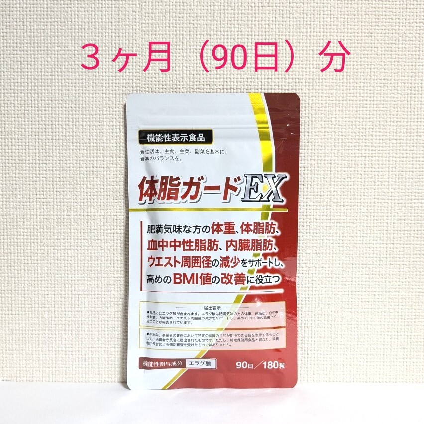 ☆送料無料☆ 体脂ガードEX 3ヶ月分(180粒・90日)/ 匿名配送 ダイエット 体脂肪 血中中性脂 BMI値の改善 duen拍卖