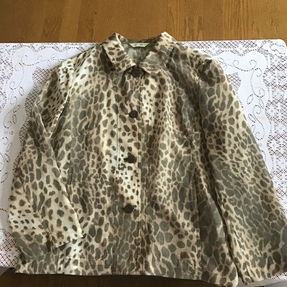 里麻 11号 総柄 長袖ジャケット オーバーブラウス拍卖